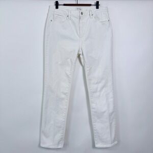 Driftwood Audrey White Denim Jeans Womens Size 30/29 Straight Leg High Rise